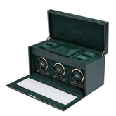 Wolf Brit Racing Green Triple Watch Winder - Dracakis Jewellers